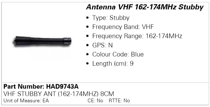 Антенна Motorola HAD9743A (162-174)